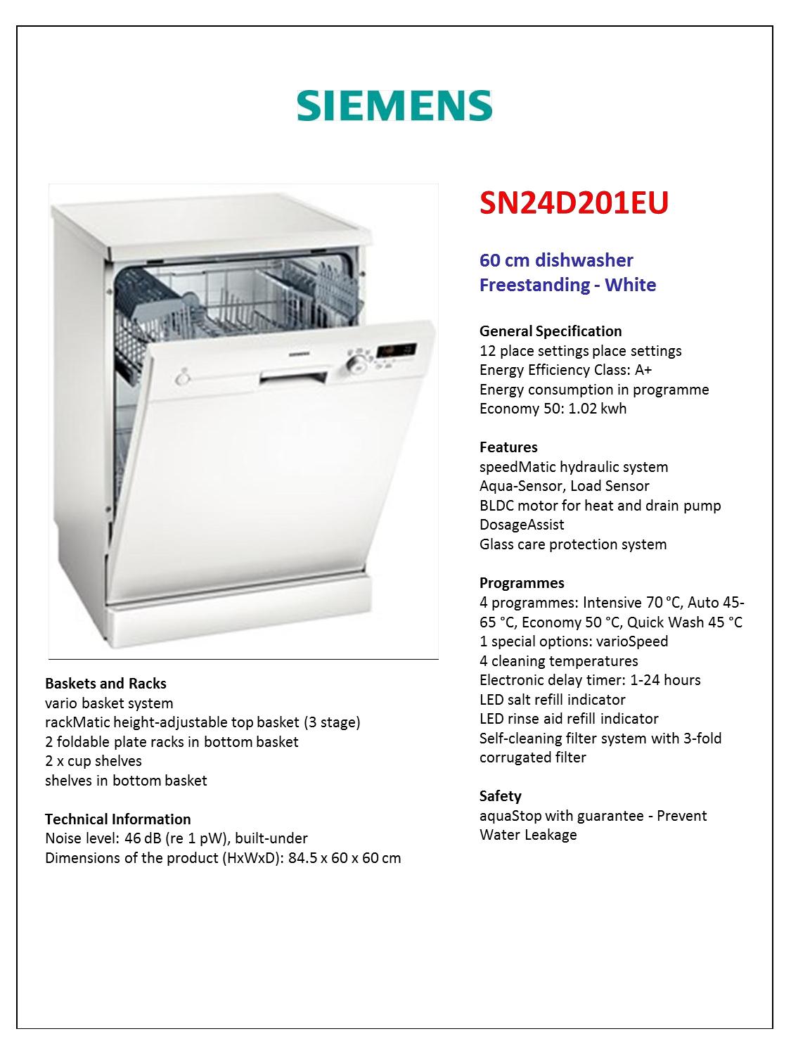 siemens sn24d201eu dishwasher