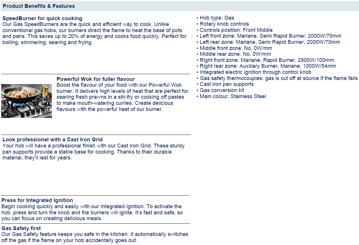 Electrolux Builtin Gas Hob KGS9536X S Al Salam Kitchen ET