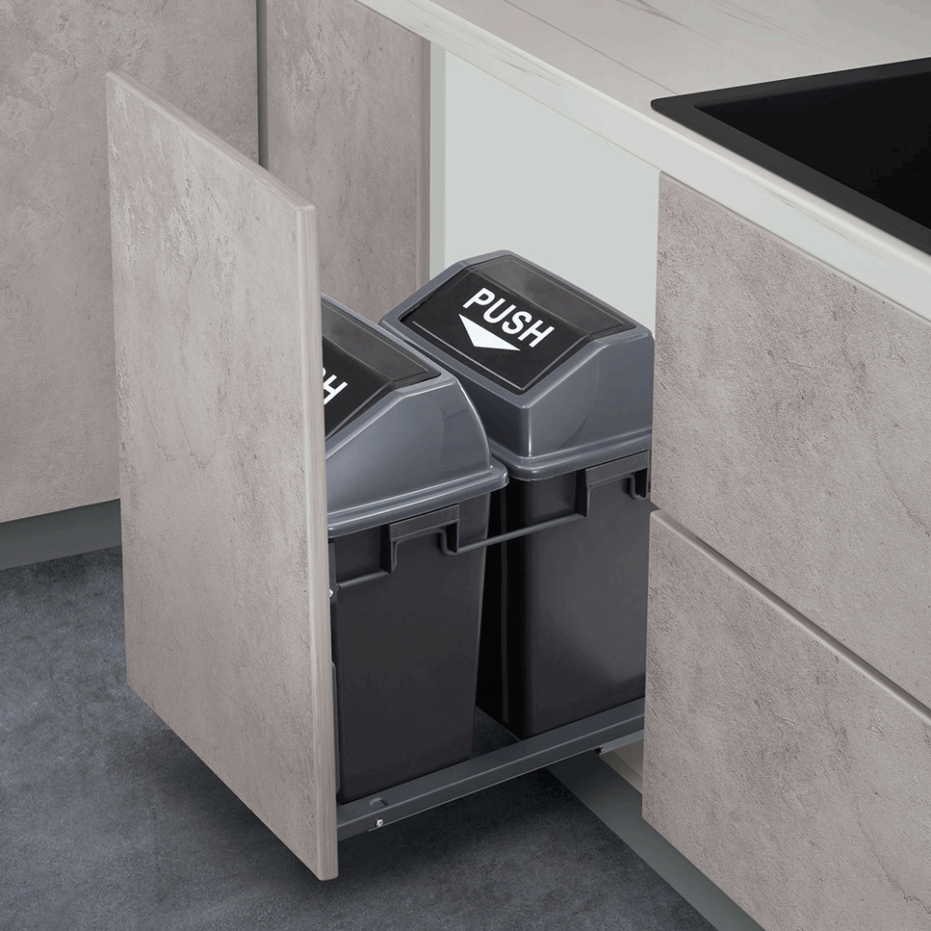 Kitchen Soft Closing Pullout Double Waste Bin D372
