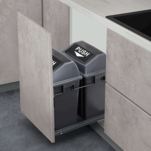 Kitchen Soft Closing Pullout Double Waste Bin D372