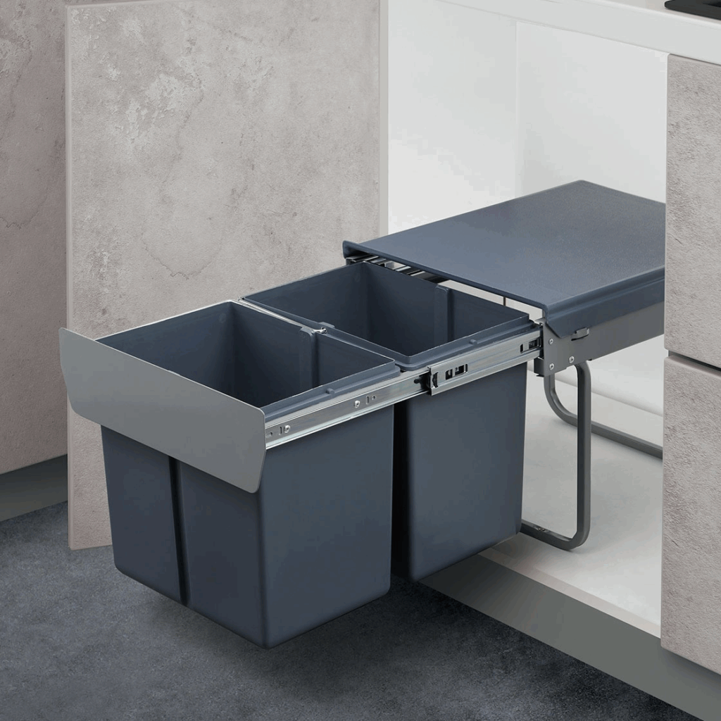 Pullout Double Waste Bin Ball-bearing D373