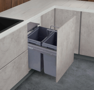 Soft close Double Waste Bin D378