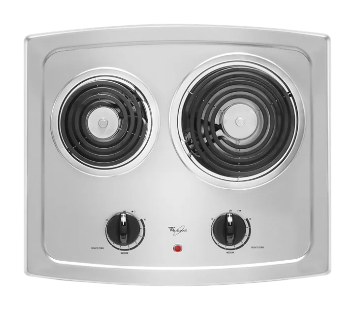 Whirlpool 21-inch Electric Cooktop with Stainless Steel Surface RCS2012RS