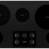 Whirlpool 36-inch Electric Ceramic Glass Cooktop with Two Dual Radiant Elements WCE77US6HB