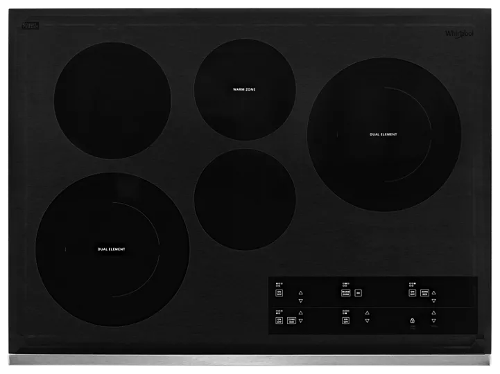 Whirlpool 30-inch Electric Ceramic Glass Cooktop with Two Dual Radiant Elements WCE97US0KS