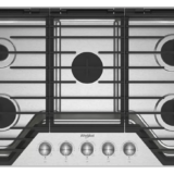 Whirlpool 36-inch Gas Cooktop with 5 Burners and EZ-2-Lift™ Hinged Cast-Iron Grates WCGK7036PS